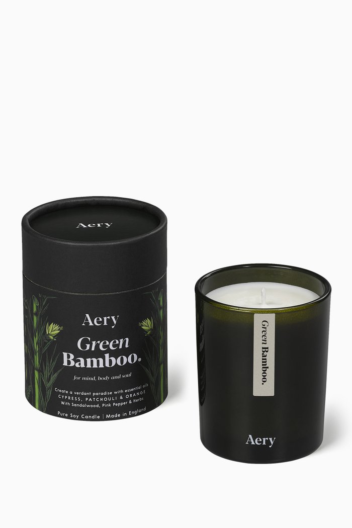 

Green Bamboo Candle, 200g, Black