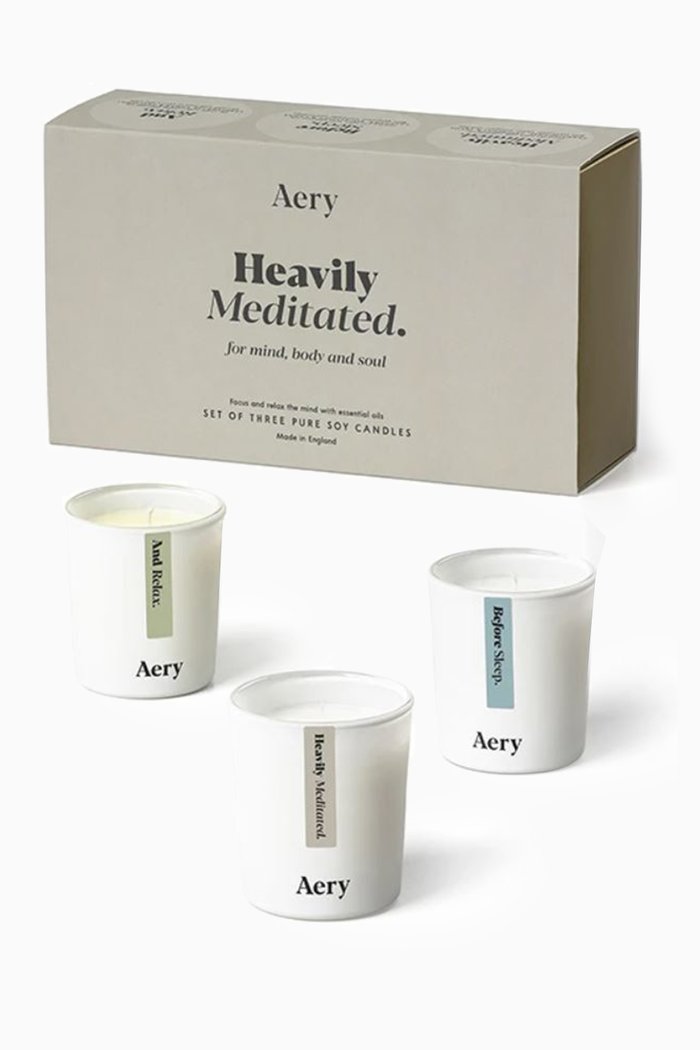 

Heavily Meditated Botanical Votive Candles Gift Set, White
