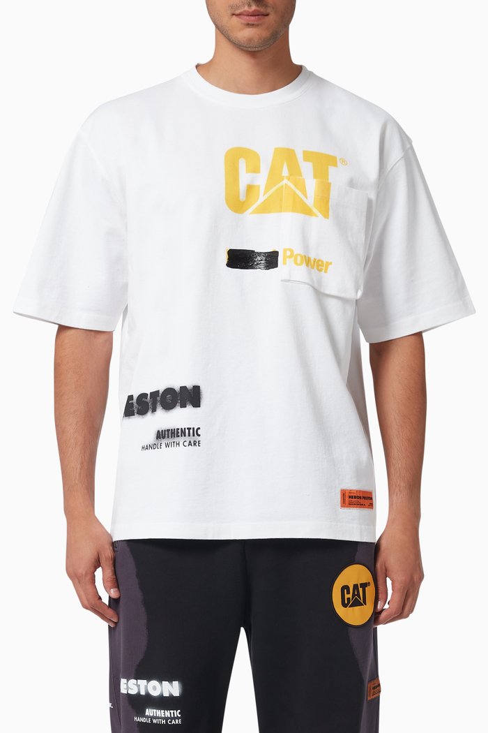 

x Caterpillar Logo T-shirt in Cotton Jersey, White