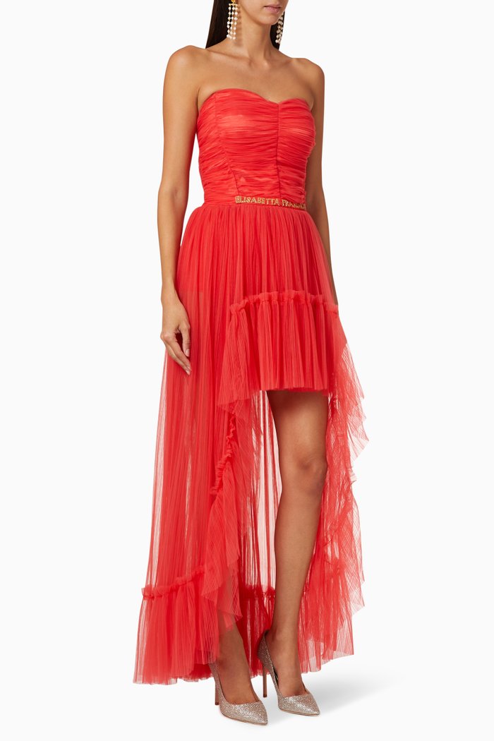 

High-Low Tulle Dress, Rose gold