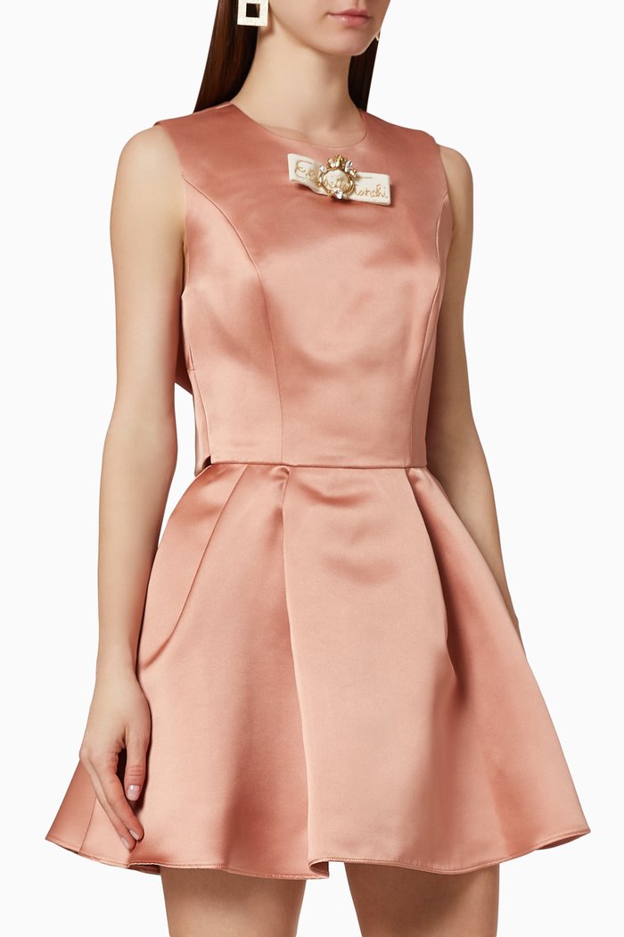 

Duchess Satin Mini Dress, Rose gold