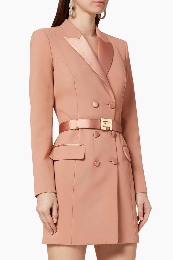 

Crêpe Blazer Dress, Rose gold