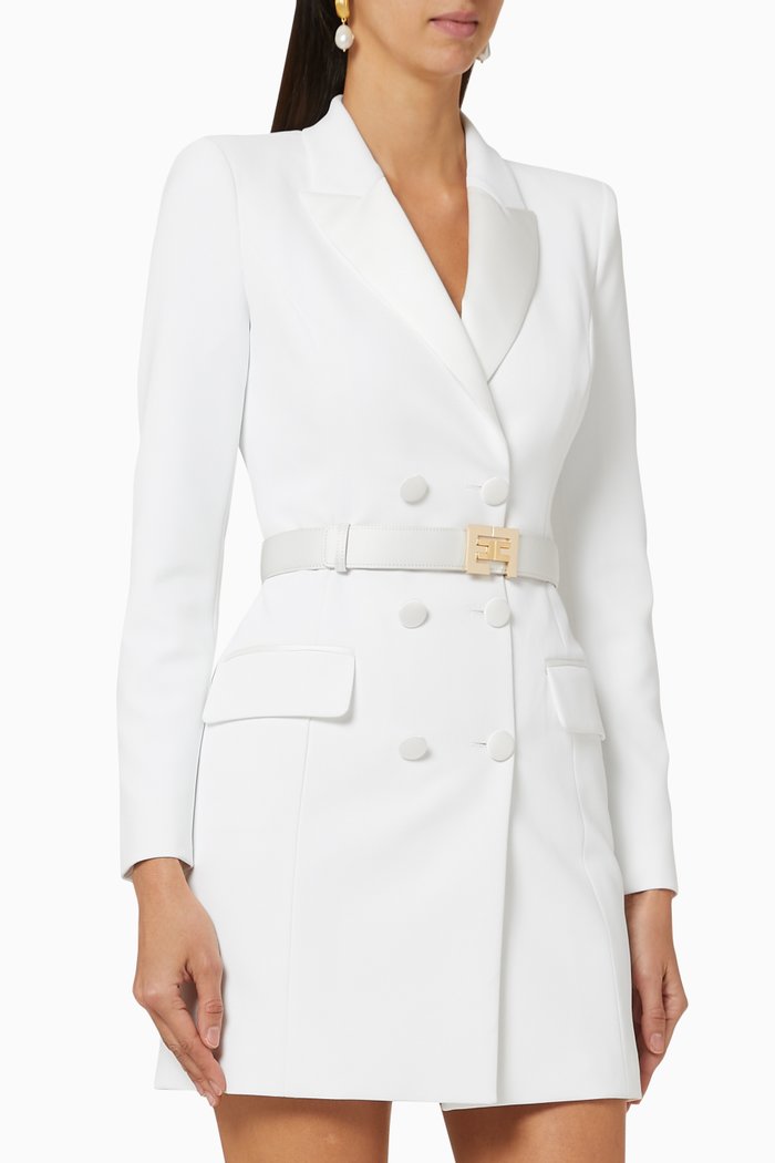 

Crêpe Blazer Dress, White