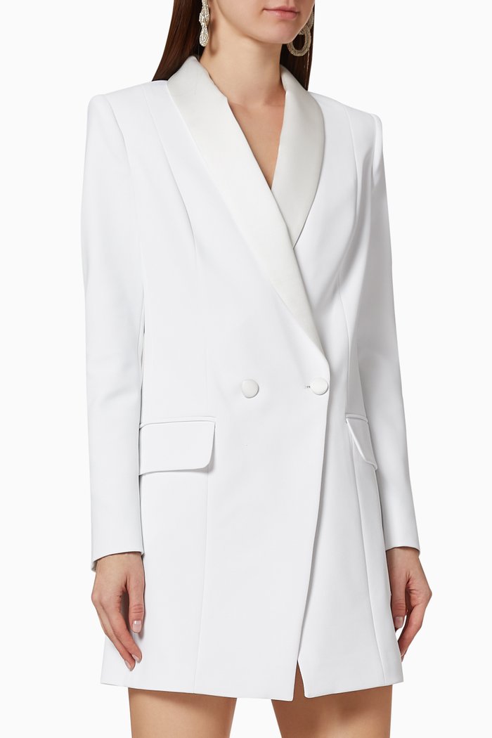 

Crêpe Blazer Dress, White