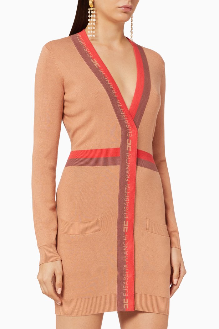 

Logo Knit Mini Dress, Rose gold