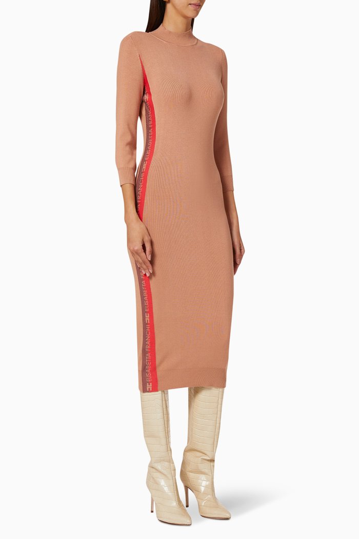 

Logo Knit Midi Dress, Pink