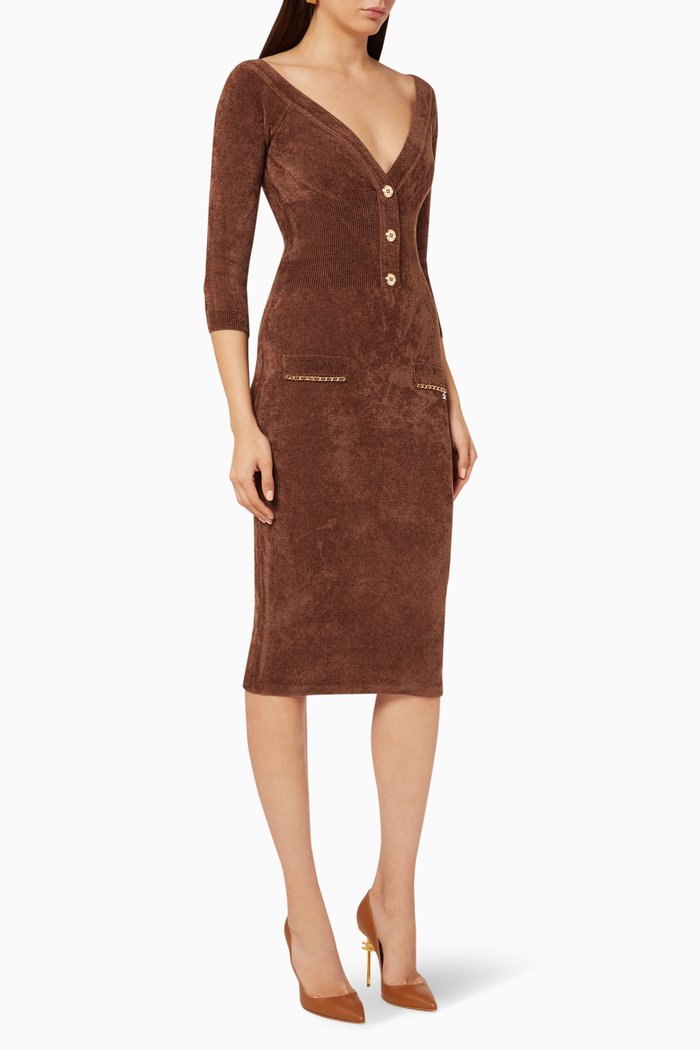 

Chenille Midi Dress, Brown