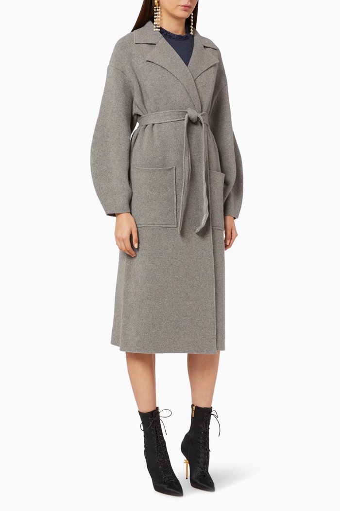 

Boiled Wool Cashmere Coat, Grey