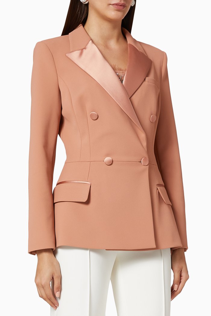 Tuxedo Crêpe Jacket, Rose gold