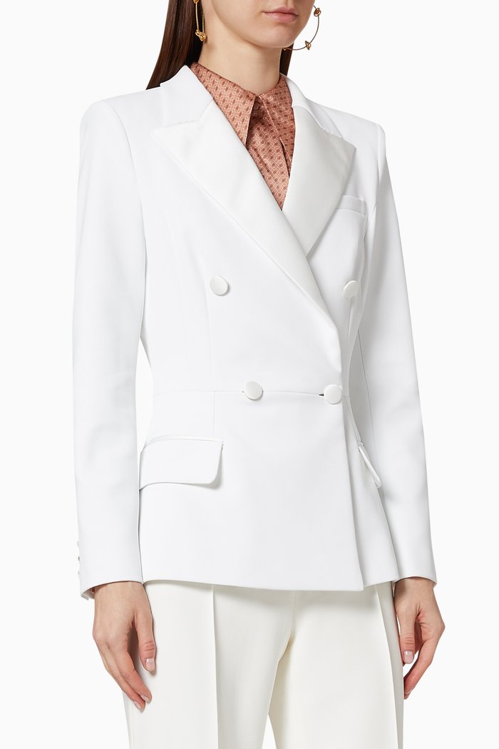 

Tuxedo Crêpe Jacket, White