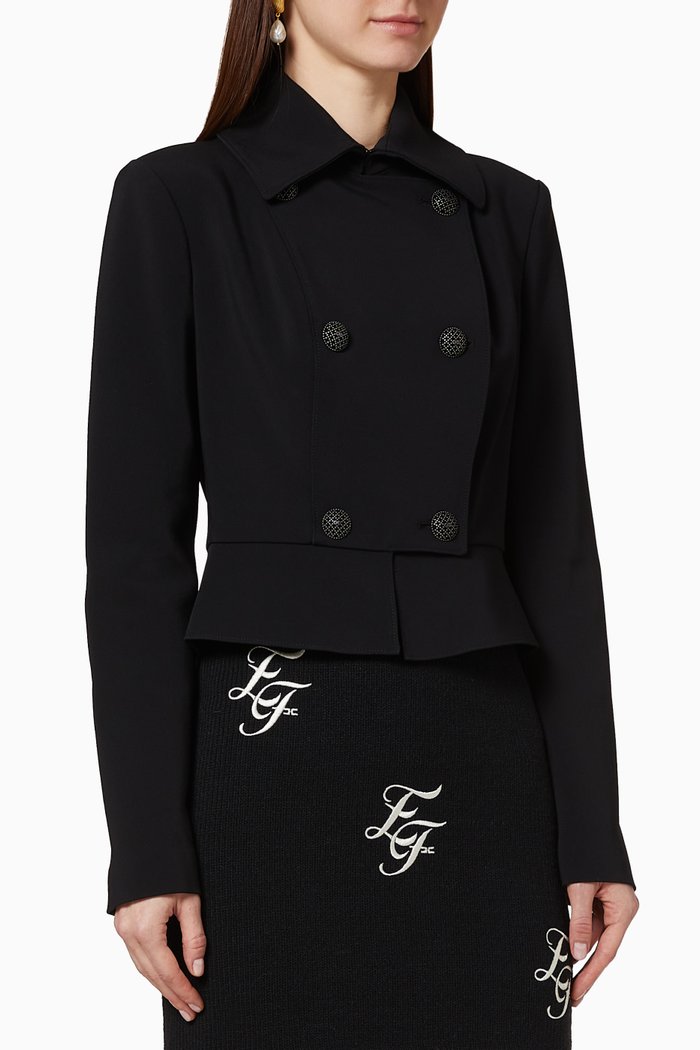 

Crêpe Short Jacket, Black