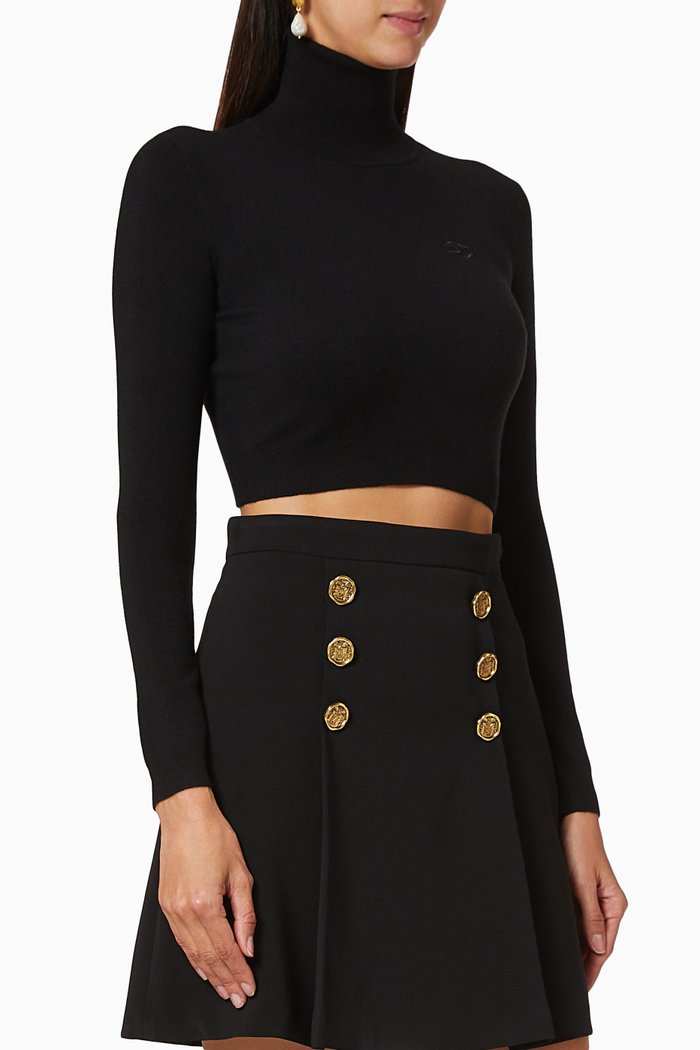 

Knit Cropped Top, Black