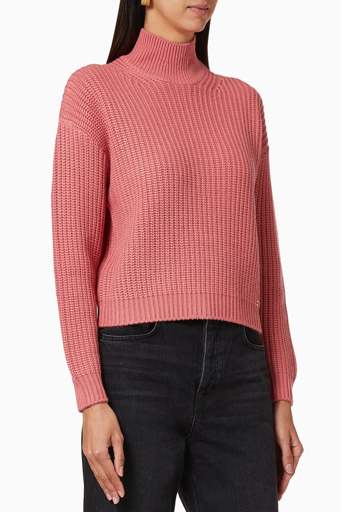 

Knit Mock Sweater, Pink