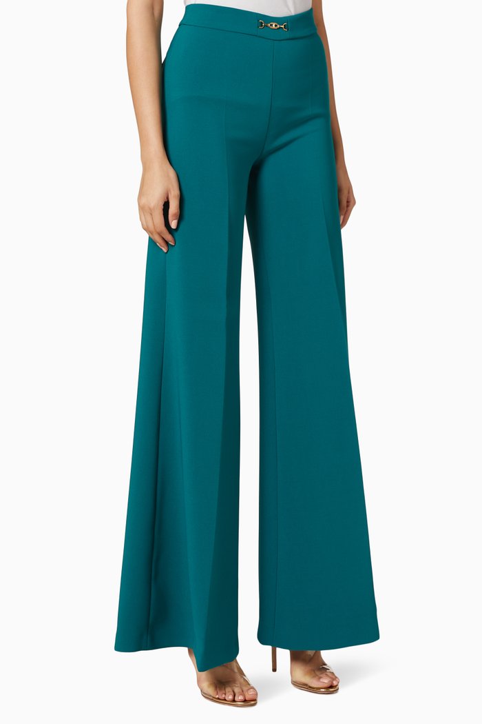 

Crêpe Palazzo Pants, Green
