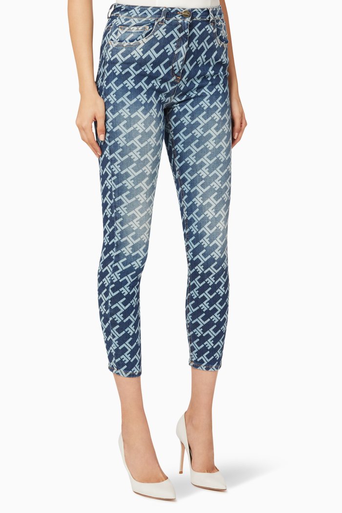 

Monogram Logo Skinny Jeans, Blue