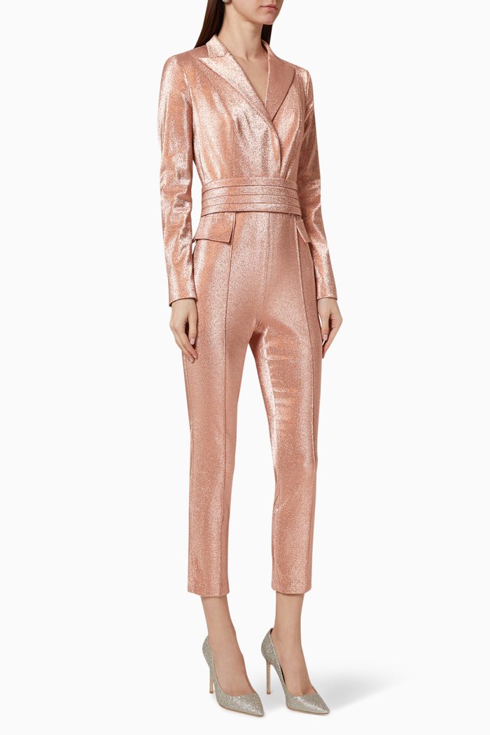 

Slim Fit Lurex Jumpsuit, Rose gold