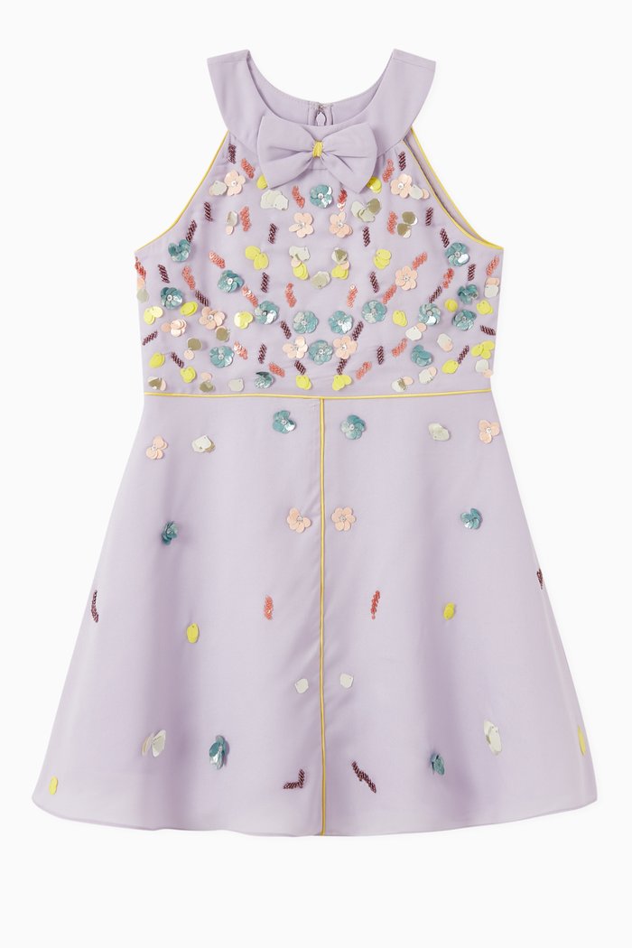 

Floral Embroidered Dress, Purple