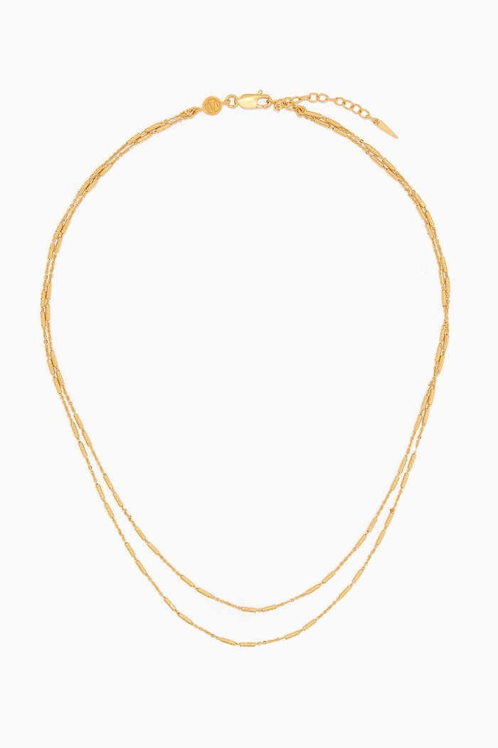 

Vervelle Double Chain Necklace in 18kt Gold-Plated Sterling Silver