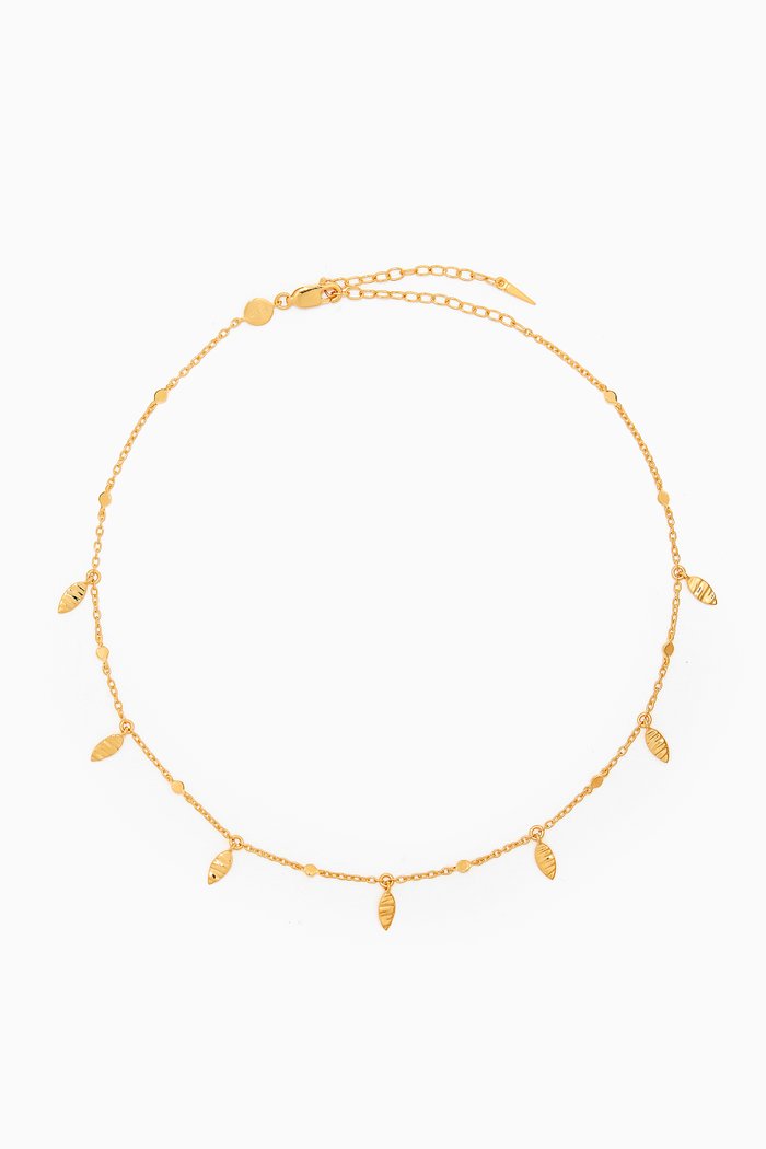 

Gold Leaf Choker in 18kt Gold-Plated Sterling Silver