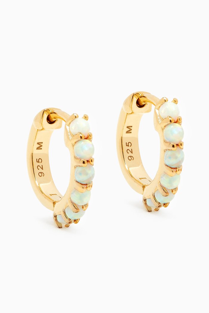 

Opalite Gold Vermeil Pavé Huggies Hoops
