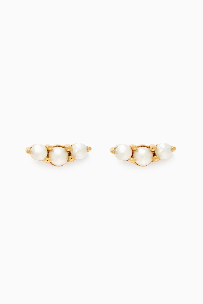 

Pearl Trio Studs in 18kt Gold-Plated Sterling Silver