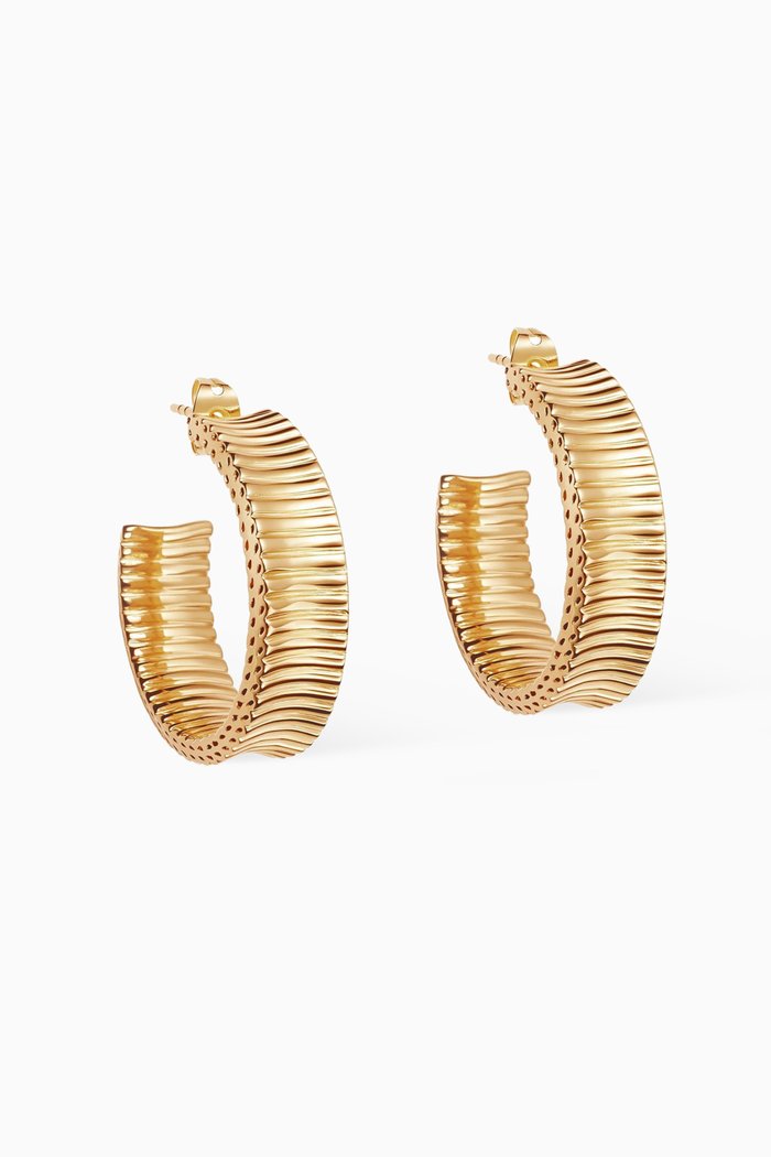 

Medium Chunky Frill Hoop Earrings in 18kt Gold Vermeil on Sterling Silver