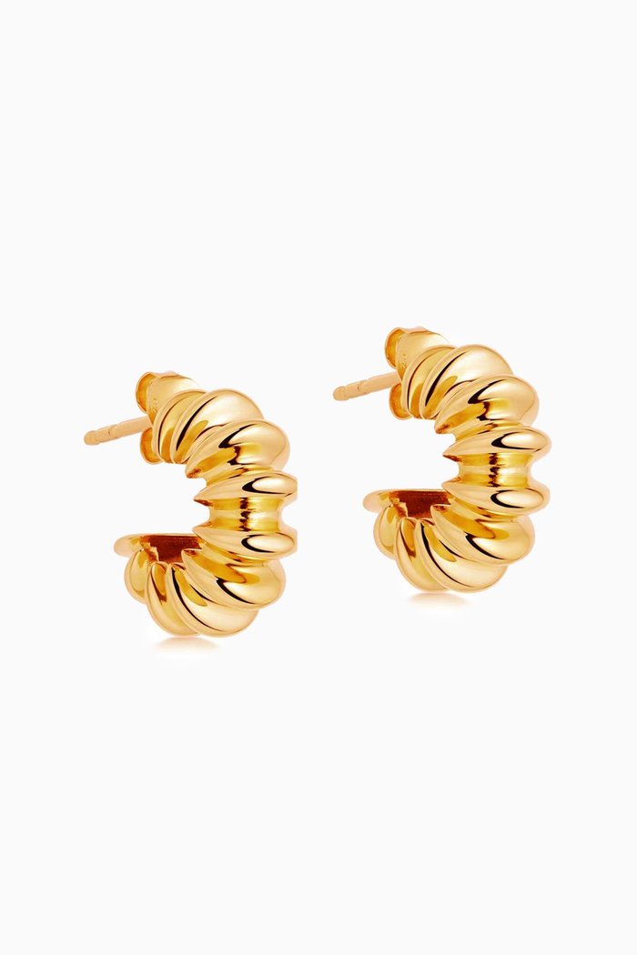 

Small Ridge Claw Hoop Earrings in 18kt Gold Vermeil on Sterling Silver