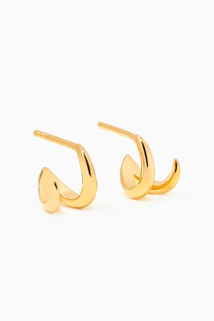 

Double Claw Huggies in 18kt Gold Vermeil on Sterling Silver