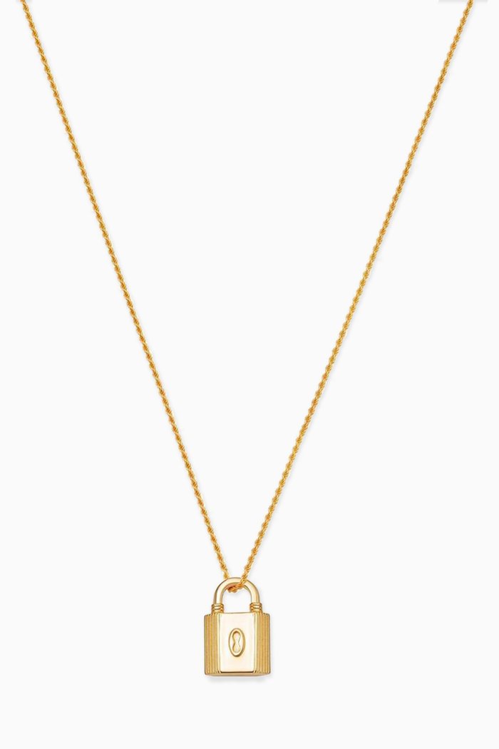 

Small Ridge Padlock Necklace in 18kt Gold Vermeil
