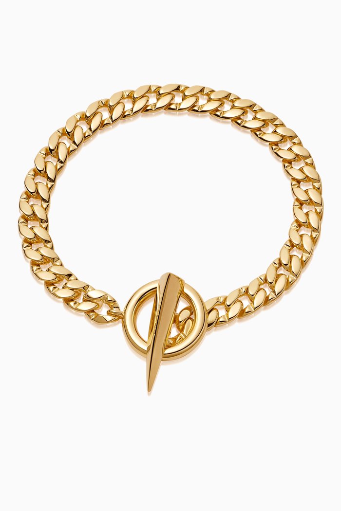 

Claw T-bar Chain Bracelet in 18kt Gold-Plated Brass