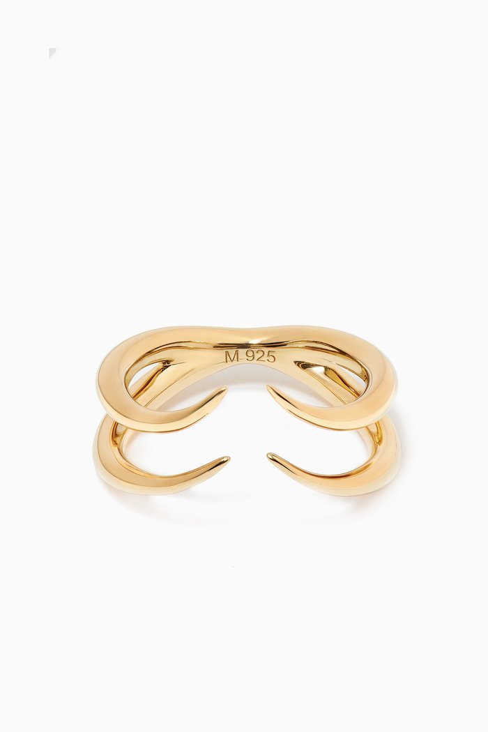 

Double Claw Open Ring in 18kt Gold Vermeil