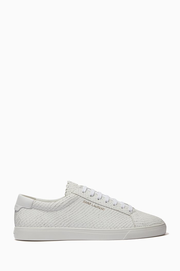 

Andy Sneakers in Python Embossed Nubuck Leather, White