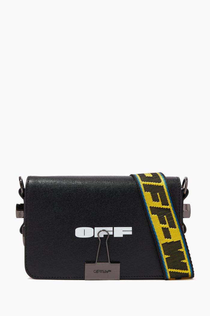 

Logo Mini Flap Bag in Leather, Black