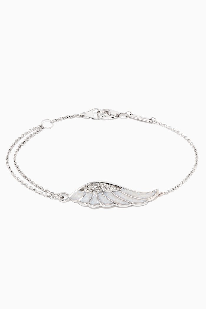 

Wings Reflection "Winter" Diamond Bracelet with Enamel in 18kt White Gold