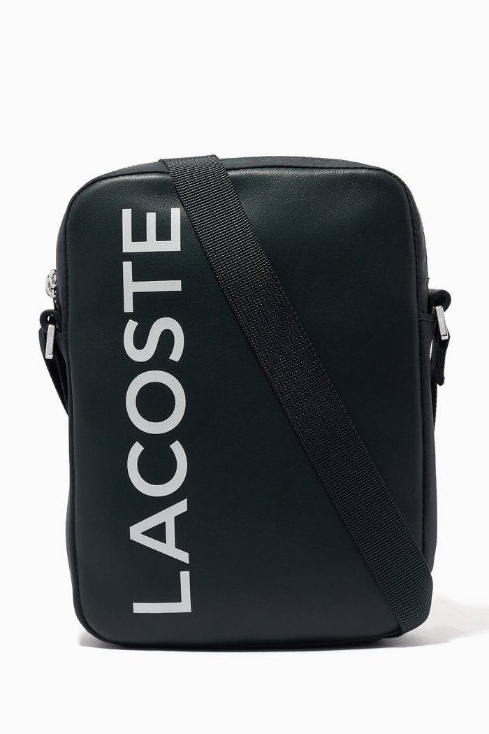L.12.12 Crossbody Bag in Nylon & Leather, Black