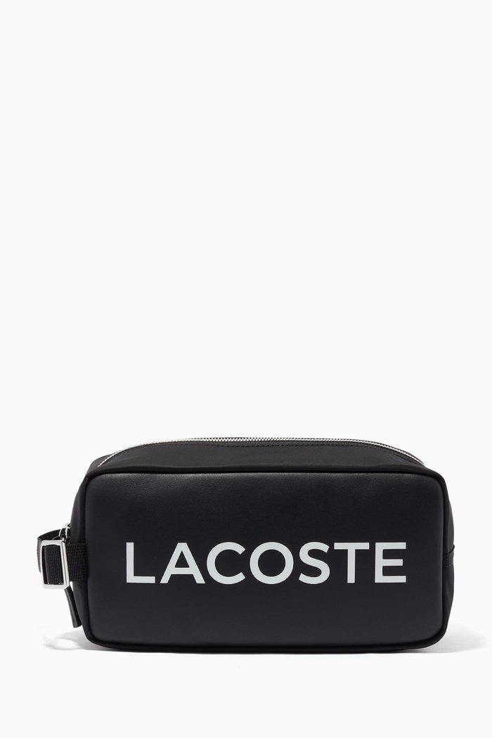 

L.12.12 Zip Toiletry Bag in Nylon & Leather, Multicolour