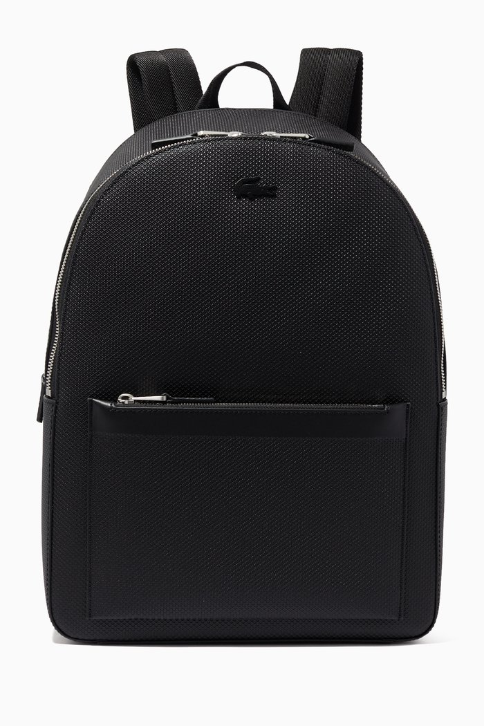 

Chantaco Backpack in Matte Piqué Leather, Black