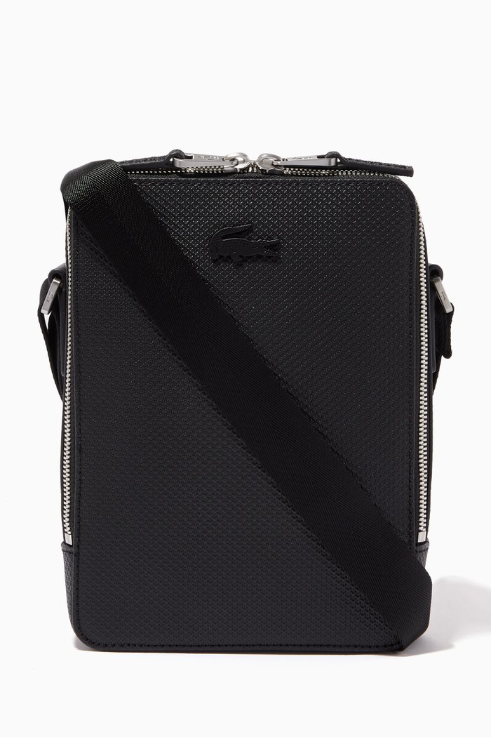 

Chantaco Vertical Camera Bag in Matte Piqué Leather, Black
