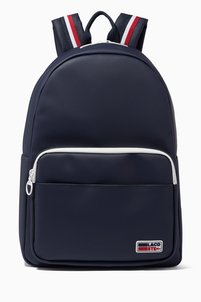 

Classic Tricolour Straps Backpack in PVC, Blue