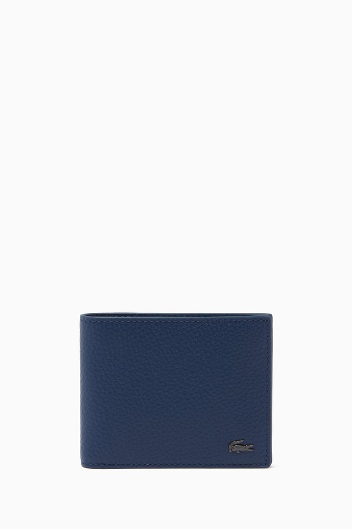 

Folding Wallet in Matte Grained Leather, Blue