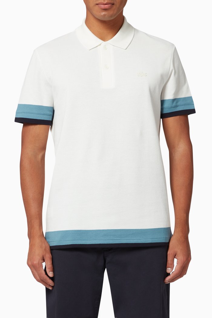 

Regular Fit Textured Cotton Piqué Polo Shirt, White