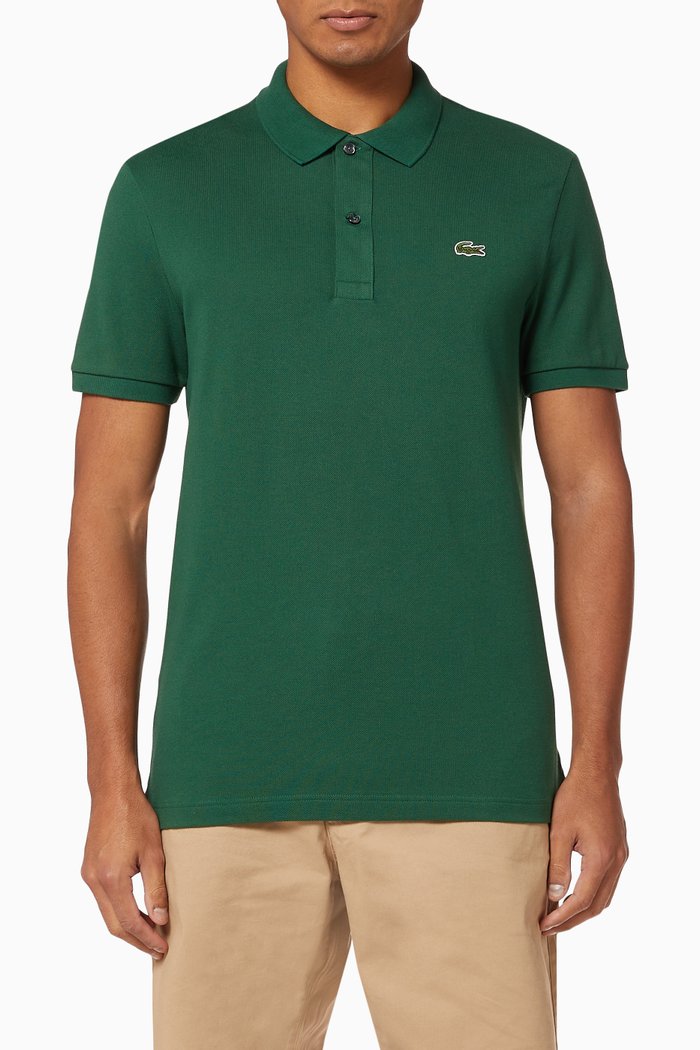 

Slim Fit Cotton Petit Piqué Polo Shirt, Green