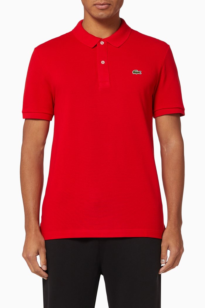 

Slim Fit Cotton Petit Piqué Polo Shirt, Red