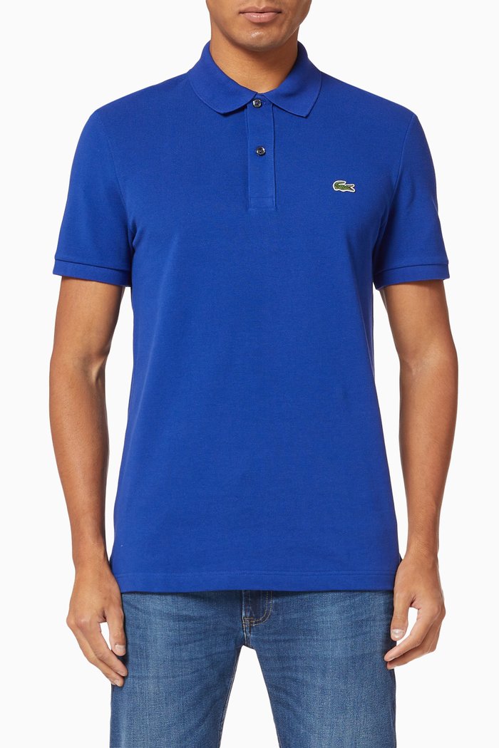 

Slim Fit Cotton Petit Piqué Polo Shirt, Blue