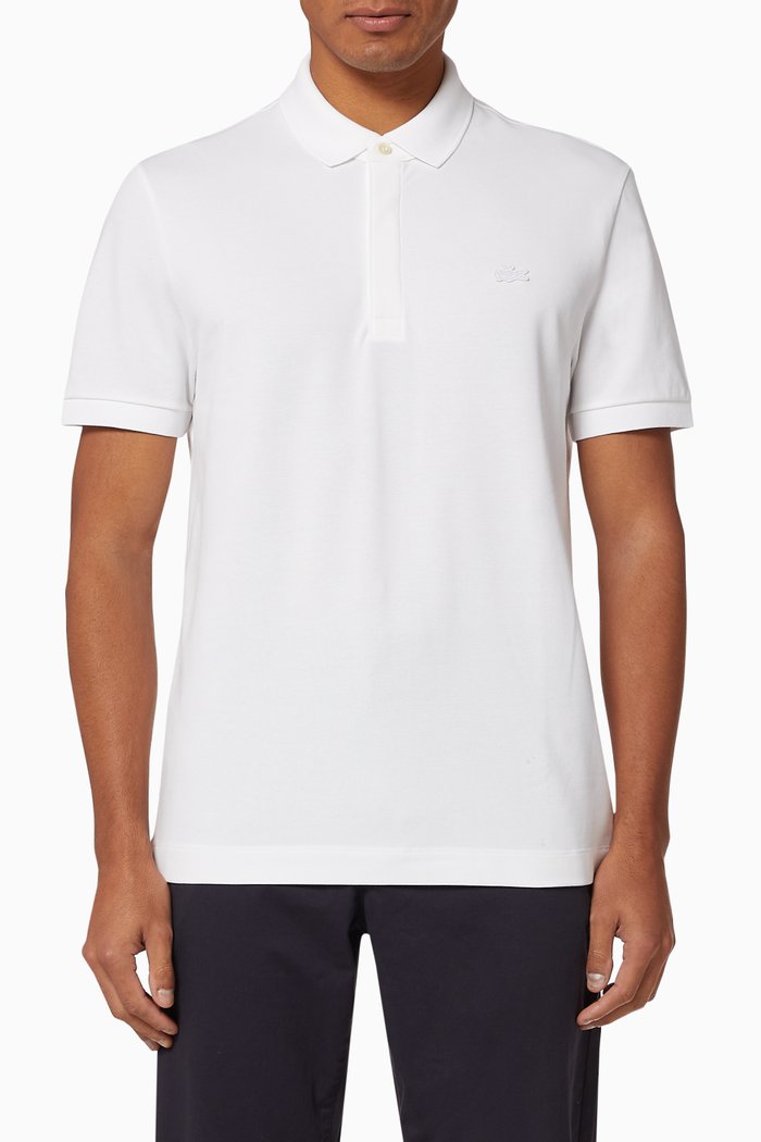 

Regular Fit Stretch Cotton Piqué Polo Shirt, White