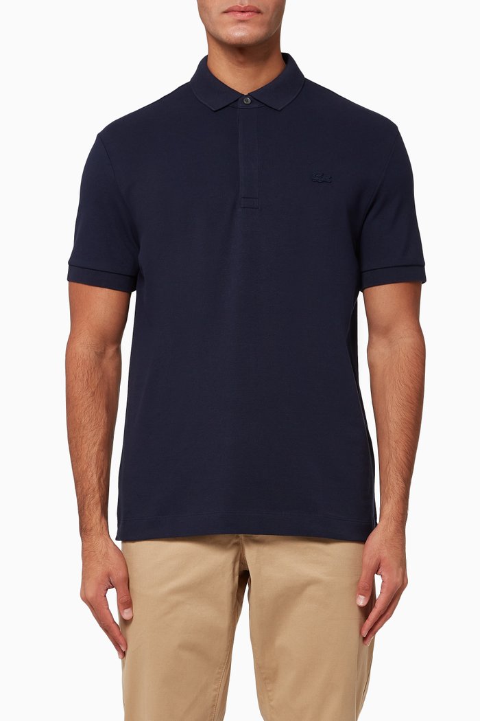 

Regular Fit Stretch Cotton Piqué Polo Shirt, Blue