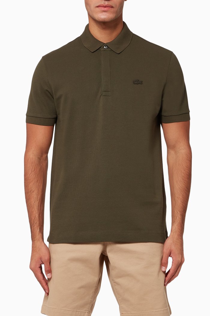 

Regular Fit Stretch Cotton Piqué Polo Shirt, Grey