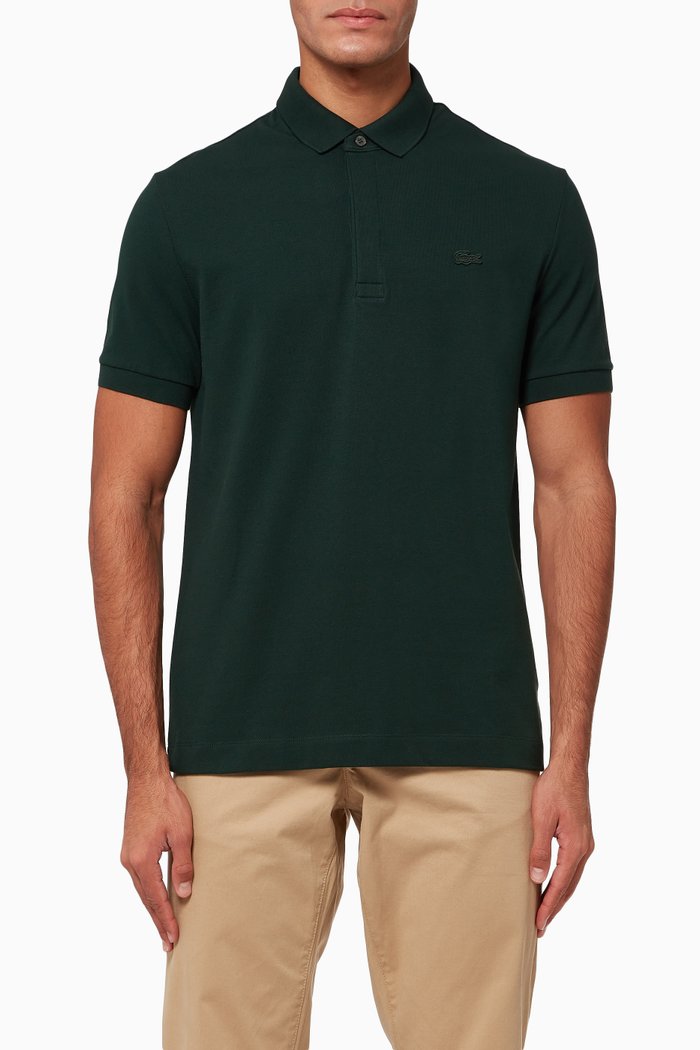 

Regular Fit Stretch Cotton Piqué Polo Shirt, Green