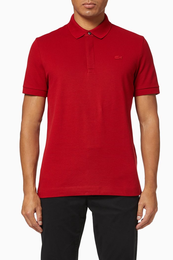 

Regular Fit Stretch Cotton Piqué Polo Shirt, Red