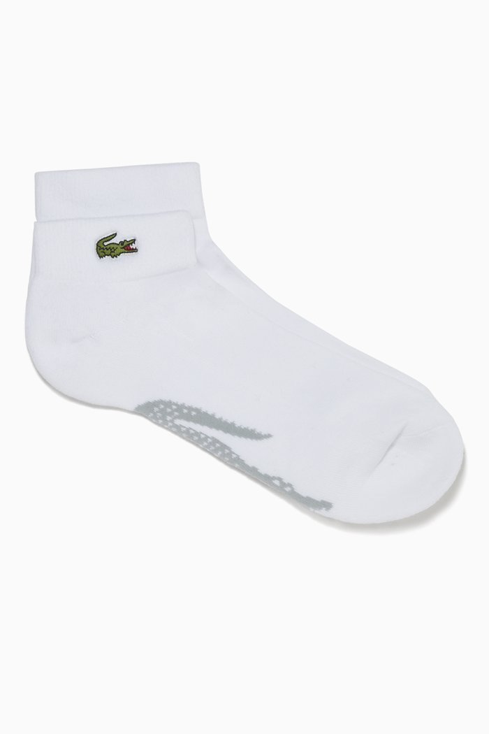 

Sport Crocodile Low-Cut Cotton Socks, White